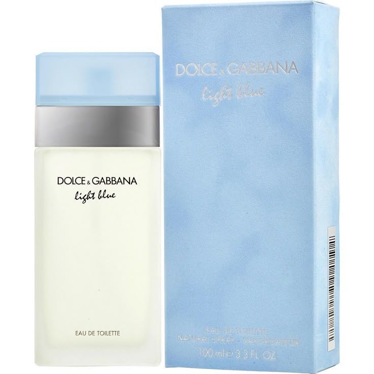 Perfume Dolce & Gabbana Light Blue Mujer 100ml EDT con frasco elegante y caja azul.