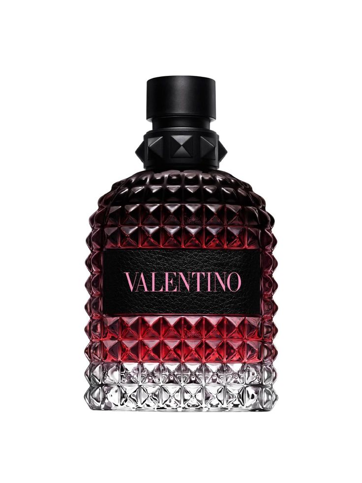 Frasco del perfume Valentino Uomo Born in Roma Intense 100ml, fragancia masculina sofisticada con notas de vainilla, lavanda y ámbar.
